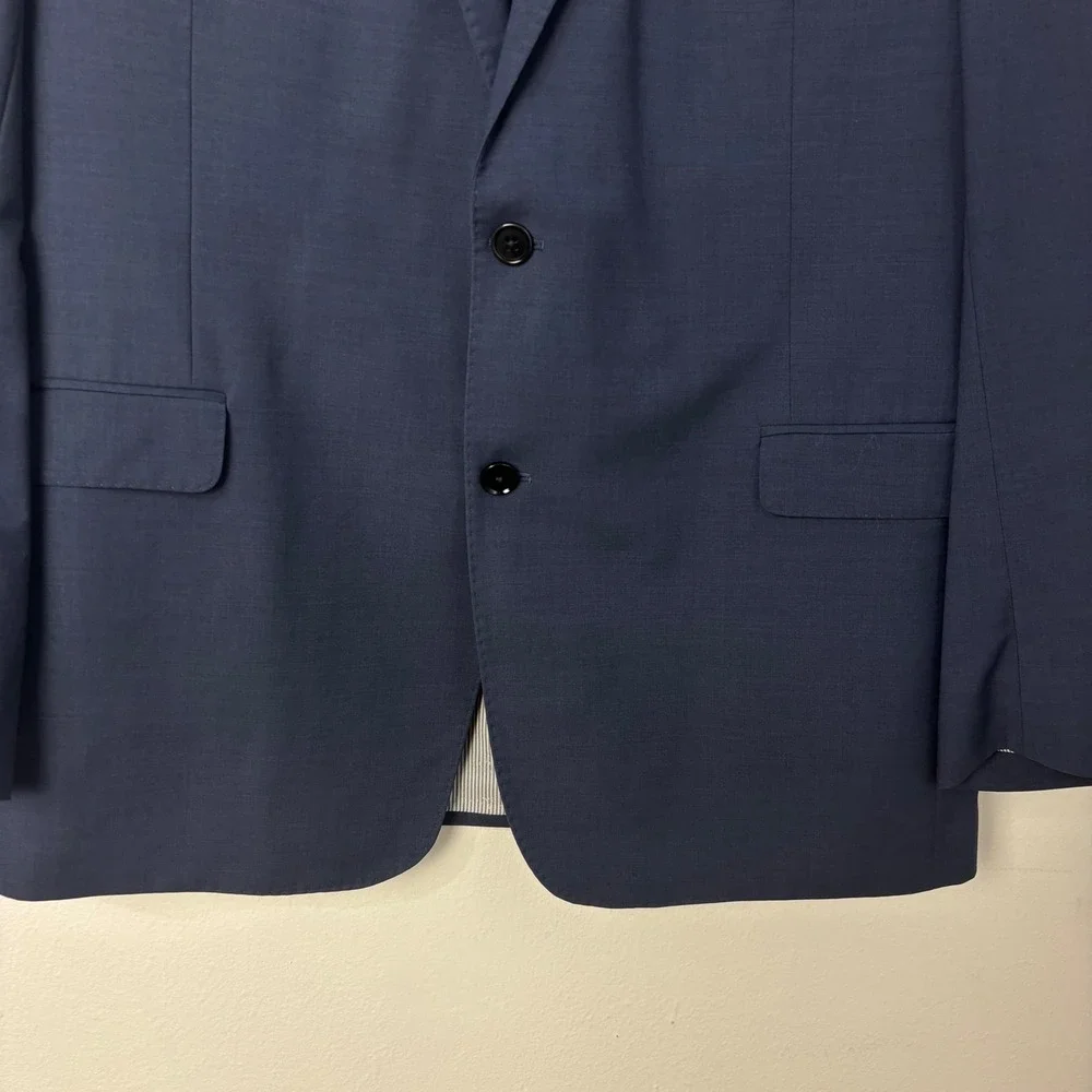 Brooks Brothers Explorer Regent Fit Blue Wool Blend Two Button Blazer Jacket 44L